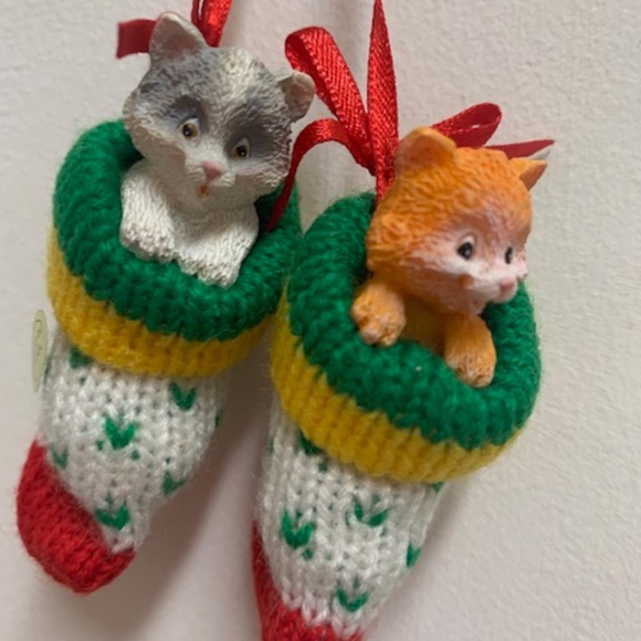 Two Cute Kitties in Christmas Stocking Ornament for the Cat Lover - Picture 4 of 6